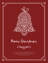 Elegant hand drawn Christmas Card design, vintage elements, great for cards, invitations, banners, wallpapers - vector design Royalty Free Stock Photo