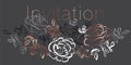 Elegant hand drawn rose floral element for invitation