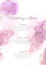 Elegant hand painted wedding menu design