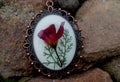 elegant handmade resin jewelry, pressed flowers of geranium in epoxy resin