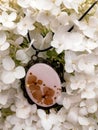 elegant handmade resin jewelry, pressed flowers of hydrangea in epoxy resin