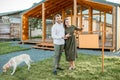 Couple in front of their new house Royalty Free Stock Photo