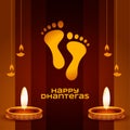 elegant happy dhanteras festival card for akshaya tritiya blessings