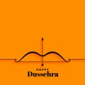 Elegant happy dussehra yellow background with bow and arrow