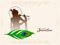 Elegant Happy Janmashtami festival celebration greeting card