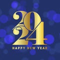 elegant Happy New Year background with gold numbers