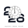 Elegant Happy New Year 2026 with classic countdown clock. Vector Royalty Free Stock Photo