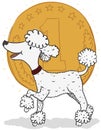 Elegant Poodle Winning a Pet Contest, Vector Illustration