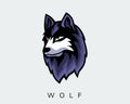 Elegant head wolf e-sport style logo design inspiration Royalty Free Stock Photo