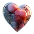 Elegant heart design in glass with a metallic core.