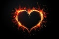 Elegant Heart flame frame simple. Generate Ai