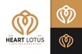 Elegant Heart Lotus Logo Design, brand identity logos vector, modern logo, Logo Designs Vector Illustration Template Royalty Free Stock Photo