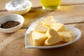 Elegant heart-shaped butter pats with ingredients