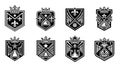Elegant Heraldic Crests and Emblems Collection Royalty Free Stock Photo