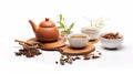 Elegant herbal tea set for soothing, aromatic infusions.AI Generated