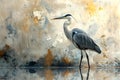 Elegant Heron Amidst Abstract Serenity. Concept Elegant Bird, Nature Photography, Abstract Art,