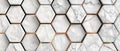 Elegant hexagonal marble tiles in a seamless 3D design