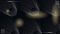 Elegant Hexagons Dashed Lines Seamless Pattern on Black Background.Vector Illustration Royalty Free Stock Photo