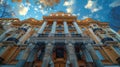 Elegant Historical Building Facade Under Blue Sky