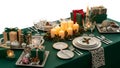 Elegant holiday table setting isolated on white background Royalty Free Stock Photo