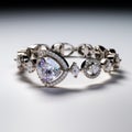 Elegant Hollow Halo Bracelet With Drop-shaped Diamonds In 18k White Gold