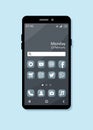 Elegant Home Screen Theme For Smartphone. Vector Template