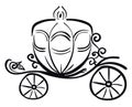 A horse carriage silhouette, vector or color illustration Royalty Free Stock Photo