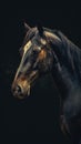 Elegant Horse Collage on Dark Background.