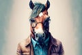 Elegant horse in human body. Perfect for mugs, t-shirts, banner.