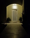 Elegant house entrance night view, Athens Greece