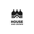 Elegant House and Crown Logo Design Inspiration