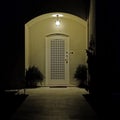 Elegant house entrance night view, Athens Greece