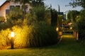 Elegant Illuminated Backyard Garden