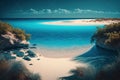 Elegant image of blue water and beach, This visual is fitting for your projects