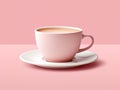 Blissful Mornings: The Perfect Cup of Coffee on a Chic Pink Backdrop