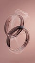 Elegant Interlocking Smoke Rings on Soft Pink Background Royalty Free Stock Photo
