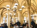 Elegant interoir in Trecento-era style of the CafÃÂ© Central in Vienna, Austria. Royalty Free Stock Photo