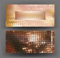 Elegant inviation pink-gold cards made from metallic circles. Royalty Free Stock Photo