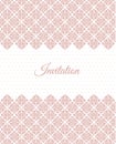 Elegant invitation card. layout with pink vintage ornament