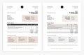 Elegant invoice template design vector - grey beige color