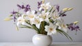 Elegant Iris And Blooming Lily Arrangement: A Touch Of Serenity