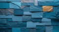 Elegant Irregular Teal Blue Stone Wall Texture for Modern Architecture and Decorative Design Royalty Free Stock Photo