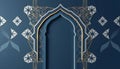 Elegant Islamic Archway Design: Blue and Gold Royalty Free Stock Photo