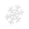 Elegant isometric traditional white snowflake decorative Christmas glossy design 3d vector