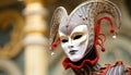 Elegant Italian culture in ornate traditional carnival costume generated by AI