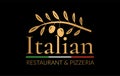 Elegant Italian Restaurant & Pizzeria Logo with Gold Olives