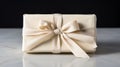 Elegant Ivory Box With Bow: Easter Gift Of Soap Making Paper