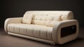 Elegant Ivory Leather Sofa: Photobashing And Zbrush Design With Rich Textures