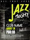 Elegant jazz night poster design