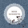 Elegant jeans background and frame Royalty Free Stock Photo
